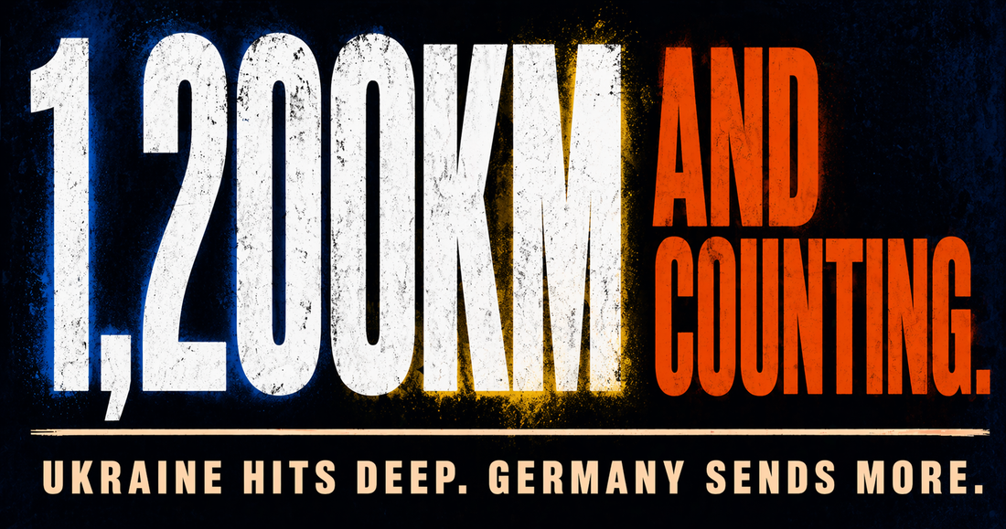 Ukraine Hits Russian Oil 1,200km Away. Moscow Threatens Europe. Germany Sends More.